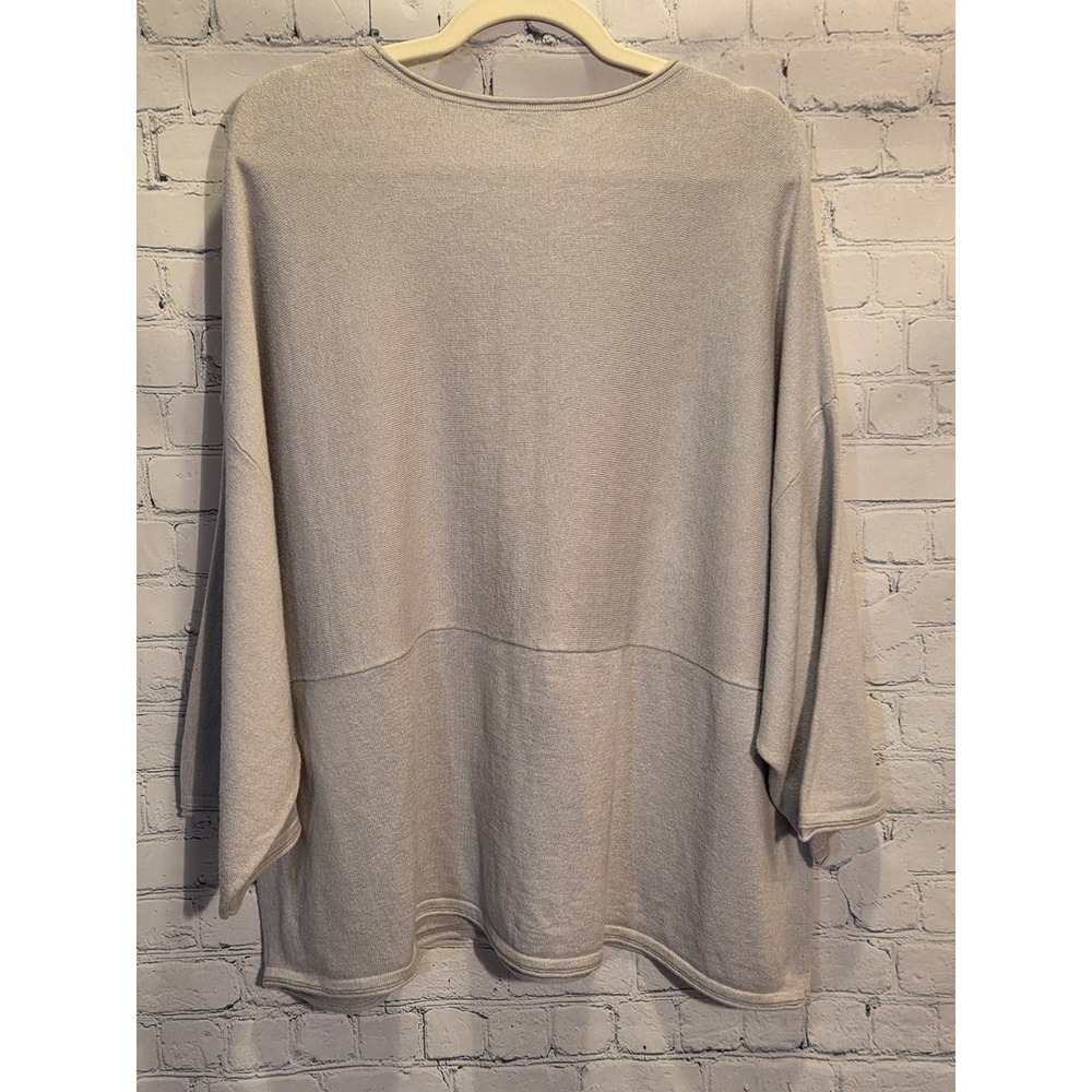 J Jill Pure Jill Wrap Look Top  Wide Sleeves, Gray Womens Sz M (‎ Fits Up To XL) - Picture 3 of 9